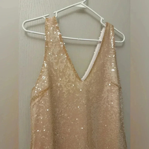 Gold Sequin Holiday Party Dress NWT A New Day Size M - Picture 4 of 9